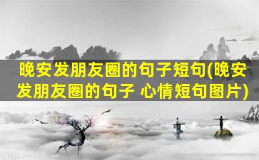 晚安发朋友圈的句子短句(晚安发朋友圈的句子 心情短句图片)